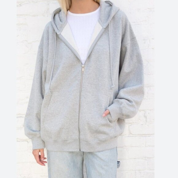 Grey Brandy Melville Christy Hoodie With an Oversized Fit - Picture 1 of 4